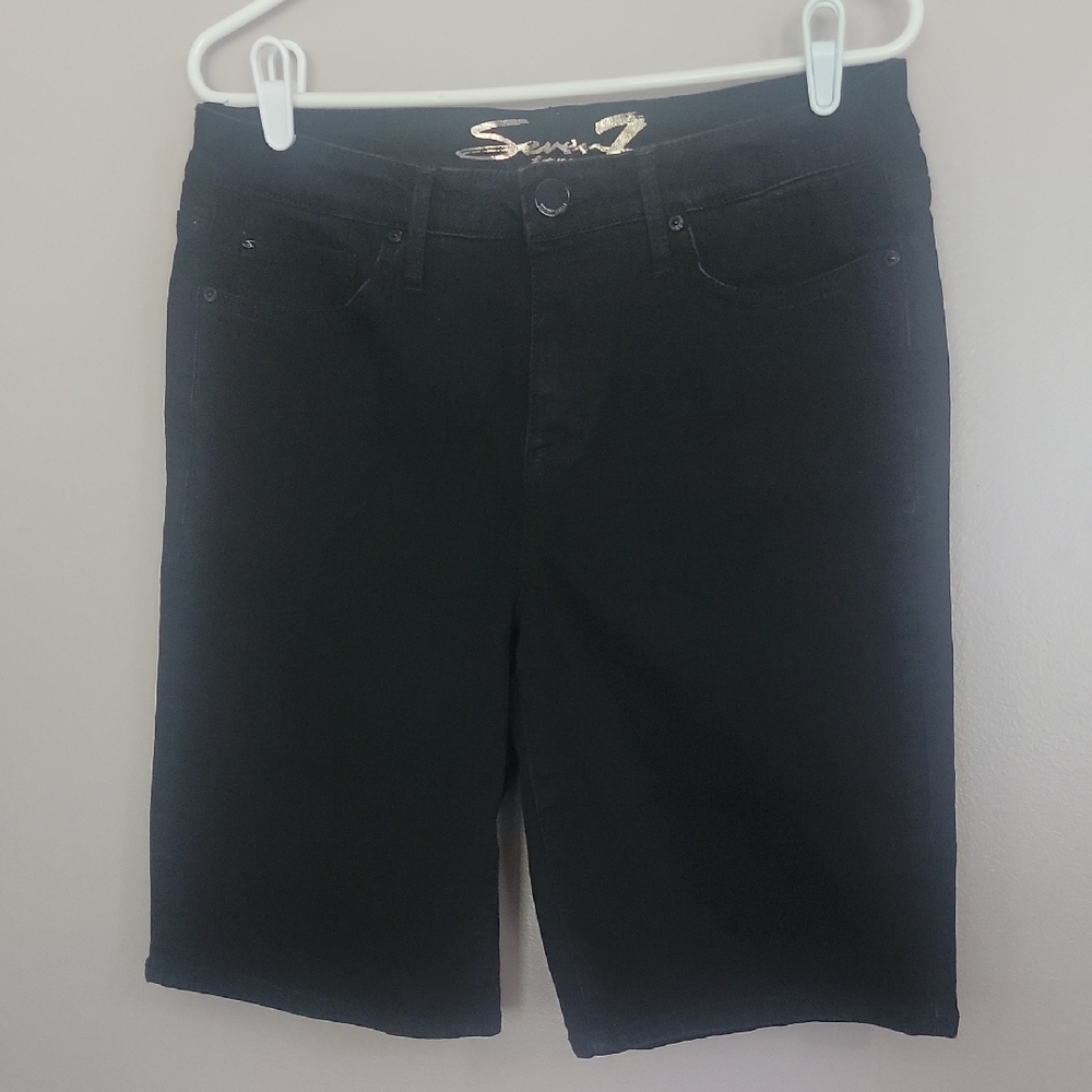 Seven7 Black Sunset Bermuda Jean Shorts Size 12